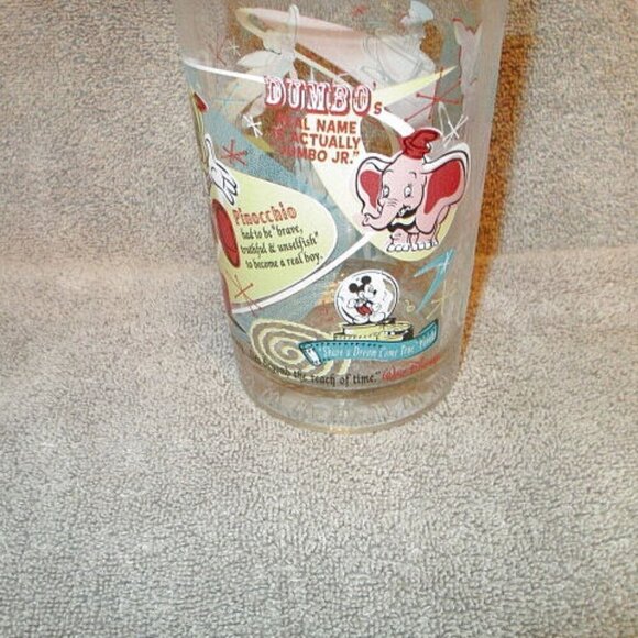 Vtg DISNEY World 100 Years of MAGIC Drinking GLASS Atomic Starburst HATTER Bambi - Picture 8 of 10
